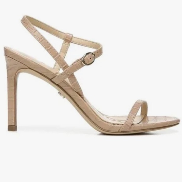 SAM Edelman Dara Croc Embossed Stiletto Sandal - Picture 3 of 3